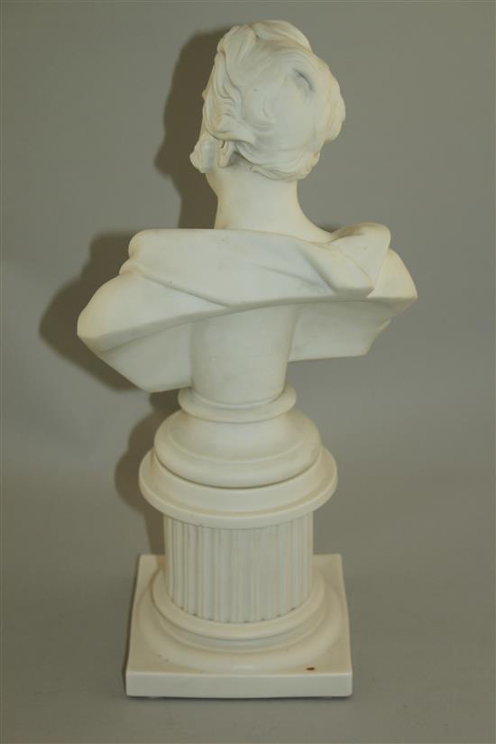 A Minton parian bust of the civil engineer James Meadows Rendel, after the model by B.W Wyon, mid 19th century, total height 39cm